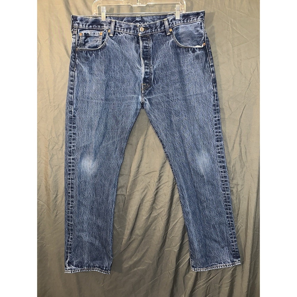 Vintage Levis 501 Jeans Mens 40x32 Blue Denim Button Fly Faded